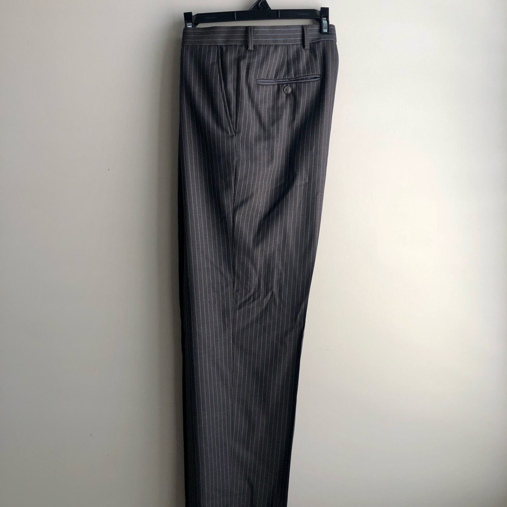 Men’s Striped Dark Grey Dress Pants